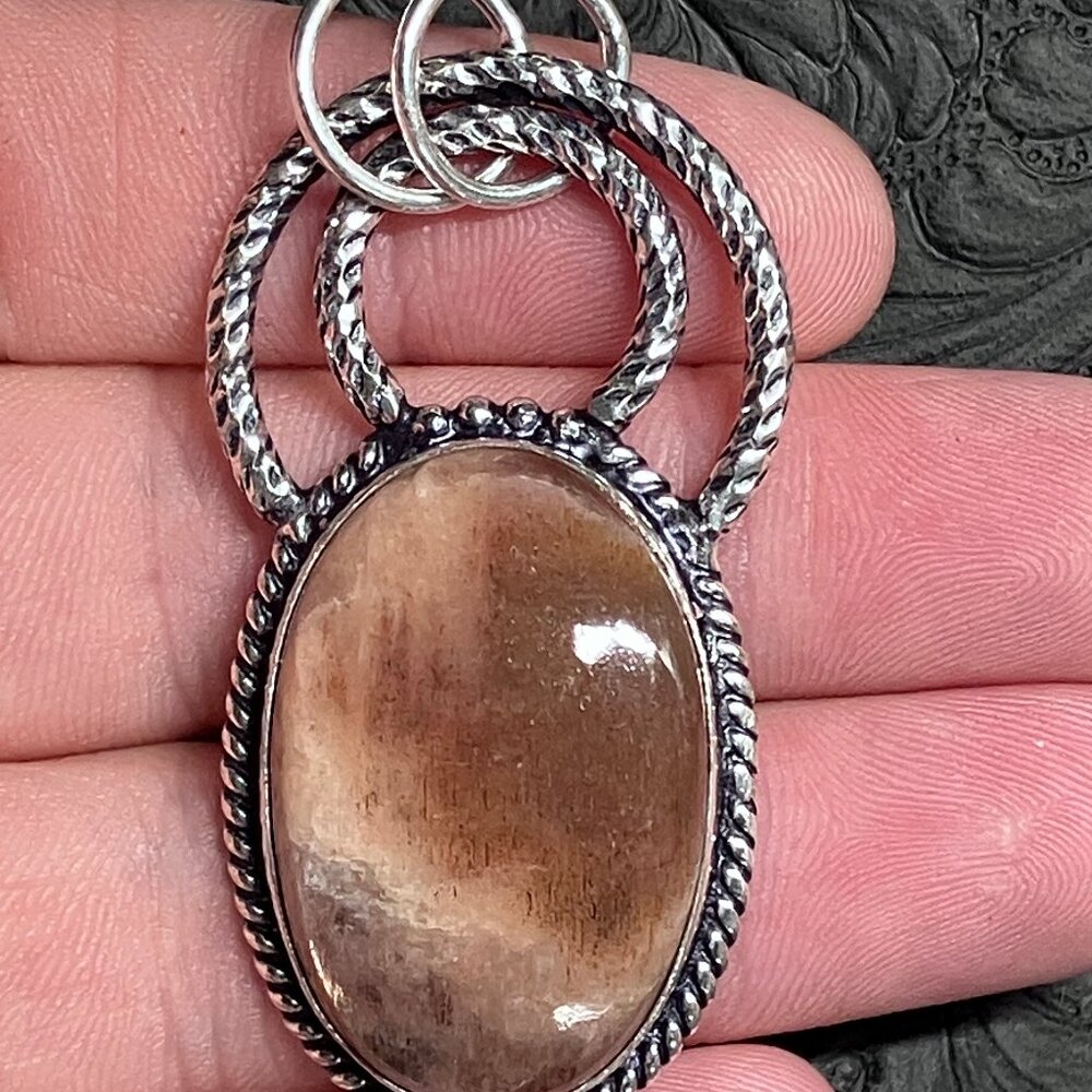 Moonstone With Sunstone Pendant Stone Crystal Jewelry View 4